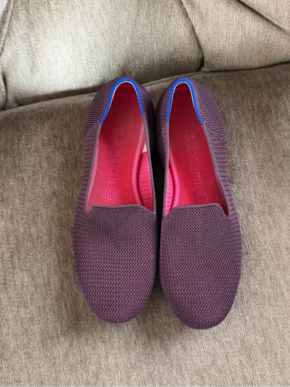 Rothy's Women's Slip-Ons in Plum with Pink Insole size 8.5